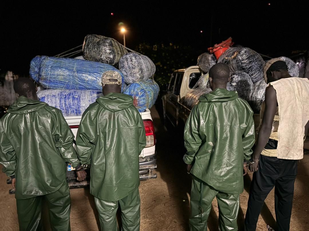 SAISIE DE 845 KG DE CHANVRE INDIEN AU LARGE DE DJIFÈRE | QUATRE TRAFIQUANTS INTERPELLÉS PAR LA DOUANE