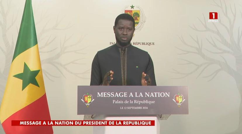 LE PRÉSIDENT BASSIROU DIOMAYE FAYE ANNONCE LA DISSOLUTION DE L’ASSEMBLÉE NATIONALE